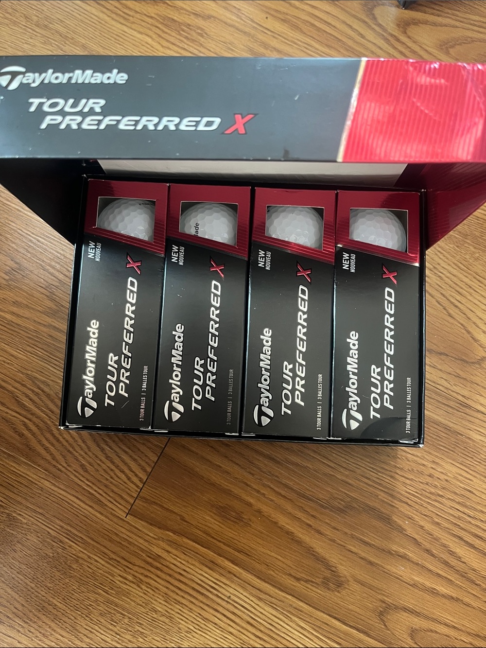 TaylorMade Tour Preferred X Golf Ball Box - Black, White & Red